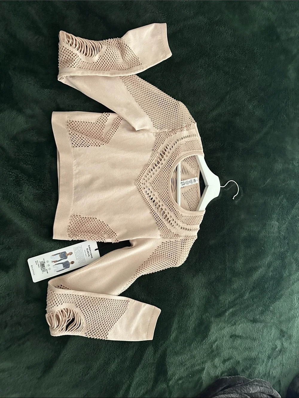ALO Yoga Blush Open-Knit Scoop Neck Pullover